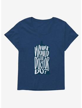 Doctor Who What Would The Doctor Do Girls T-Shirt Plus Size, NAVY  ATHLETIC HEATHER, hi-res