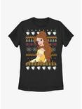 Disney Beauty And The Beast Belle Teacup Ugly Sweater Pattern Womens T-Shirt, NAVY, hi-res
