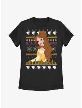 Disney Beauty And The Beast Belle Teacup Ugly Sweater Pattern Womens T-Shirt, , hi-res