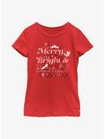 Disney Cinderella Castle Merry, Bright & Beautiful Youth Girls T-Shirt, RED, hi-res