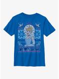 Disney Cinderella Ugly Sweater Pattern Youth T-Shirt, ROYAL, hi-res