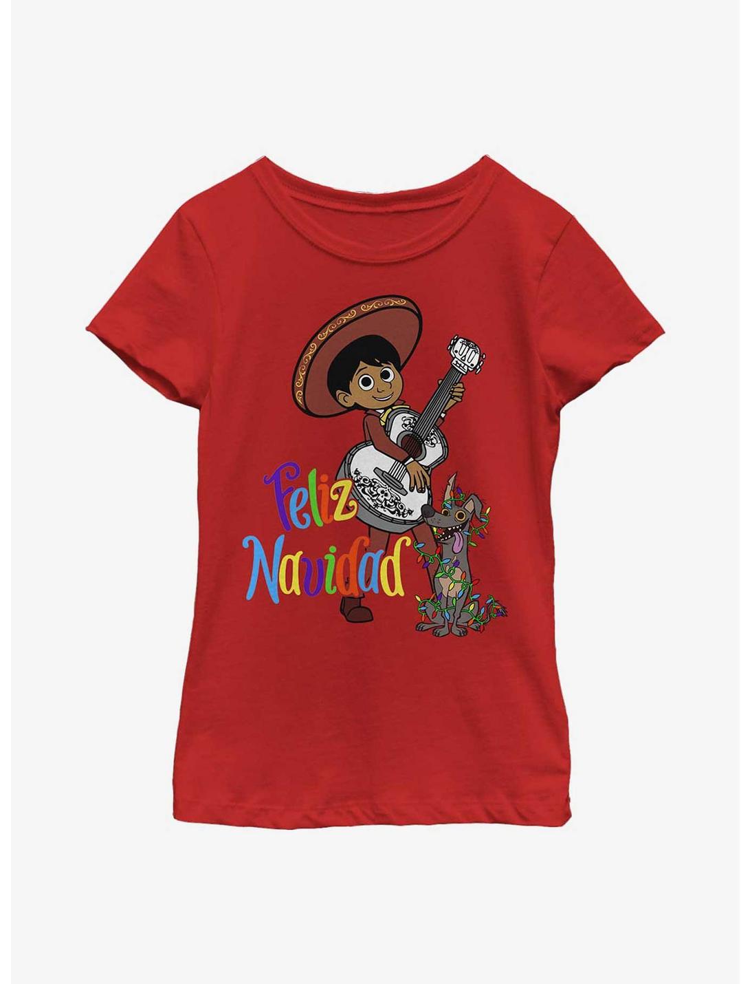 Disney Pixar Coco Feliz Navidad Youth Girls T-Shirt, RED, hi-res