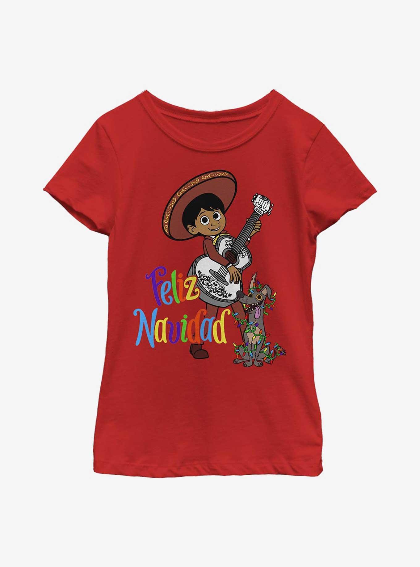 Disney Pixar Coco Feliz Navidad Youth Girls T-Shirt, , hi-res