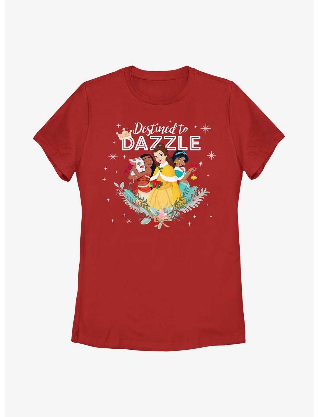 Disney Princesses Destined To Dazzle Womens T-Shirt, RED, hi-res