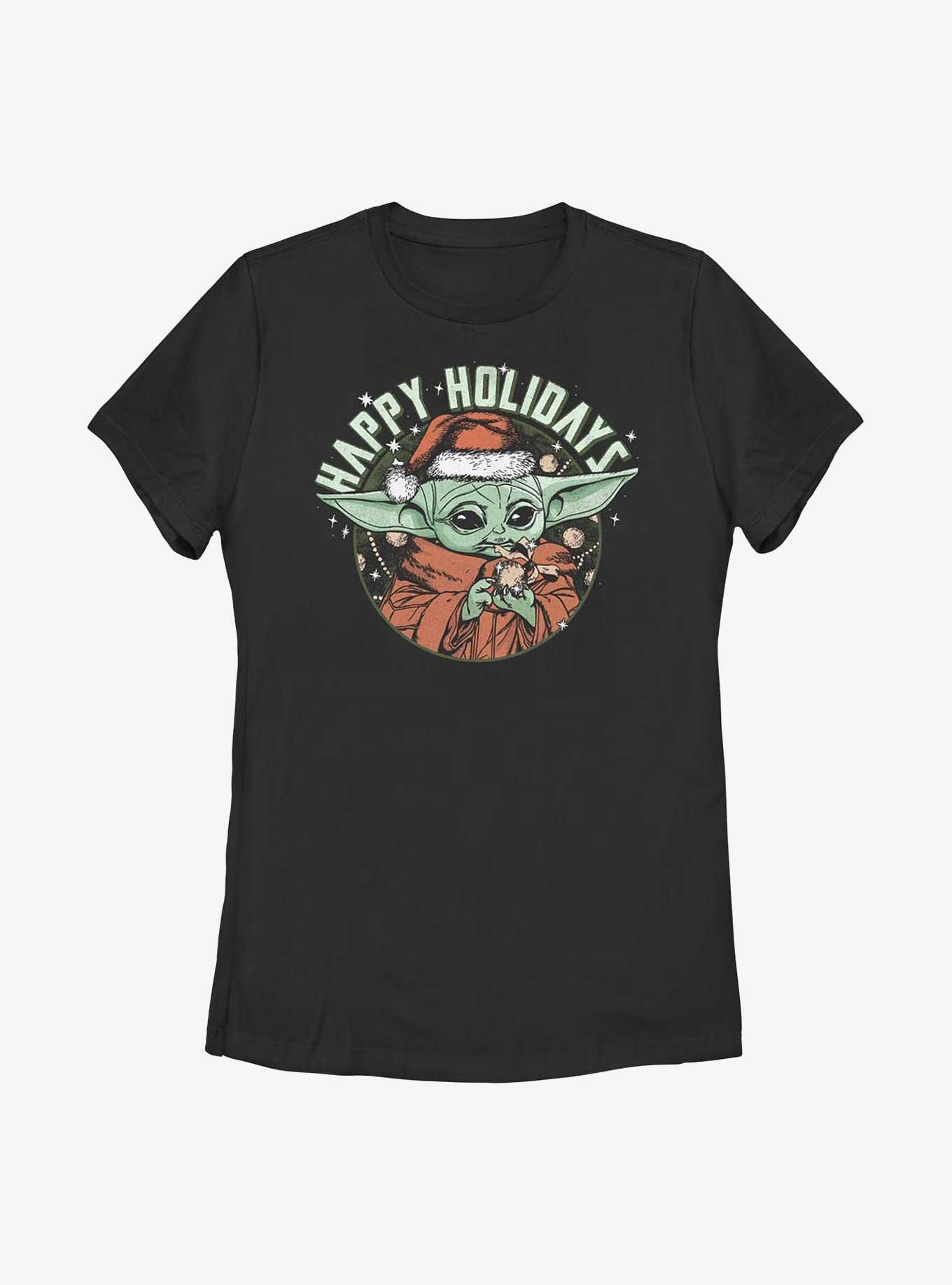 Star Wars The Mandalorian The Child Holidays Womens T-Shirt, BLACK, hi-res