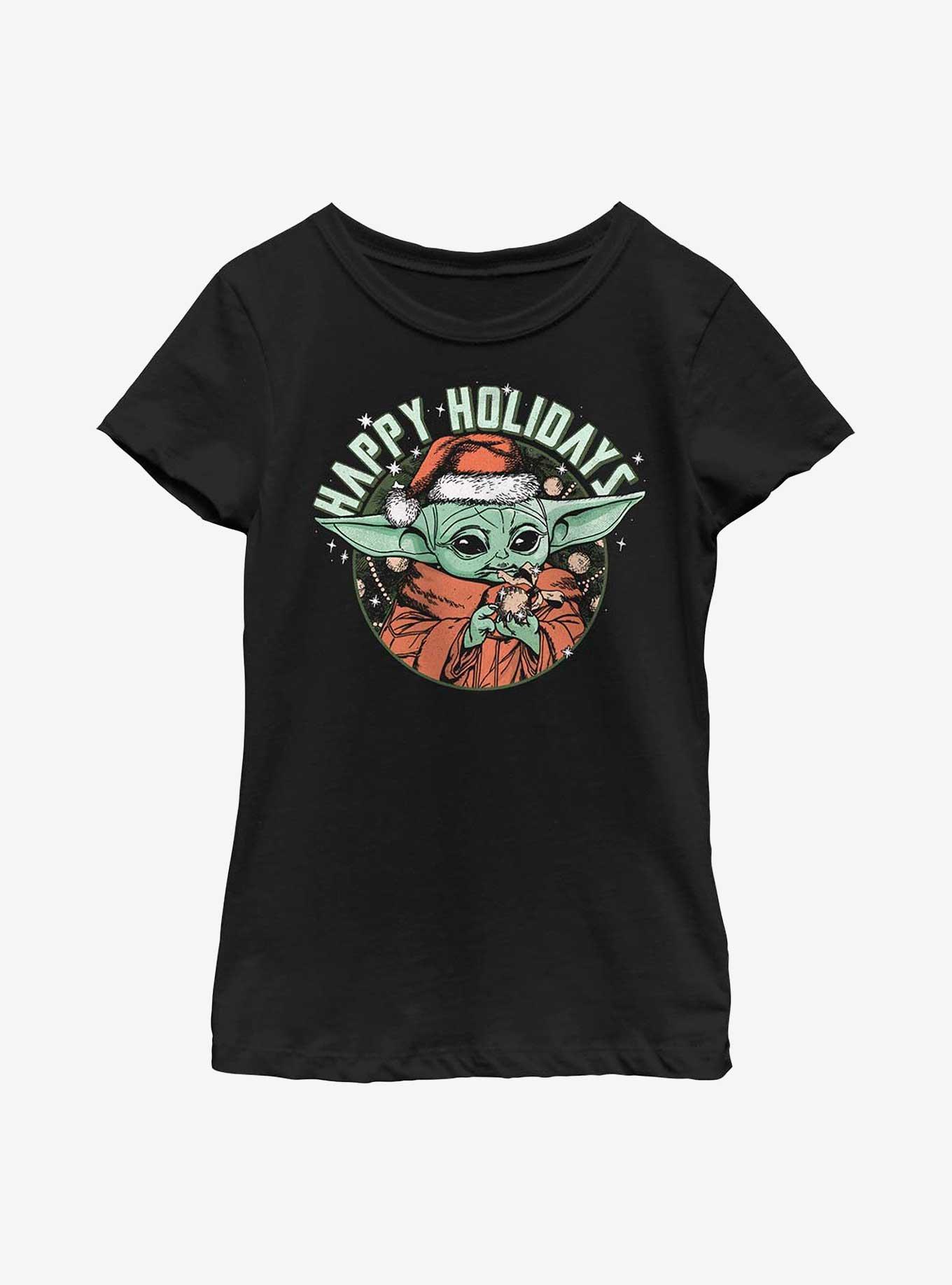 Star Wars The Mandalorian The Child Holidays Youth Girls T-Shirt, BLACK, hi-res