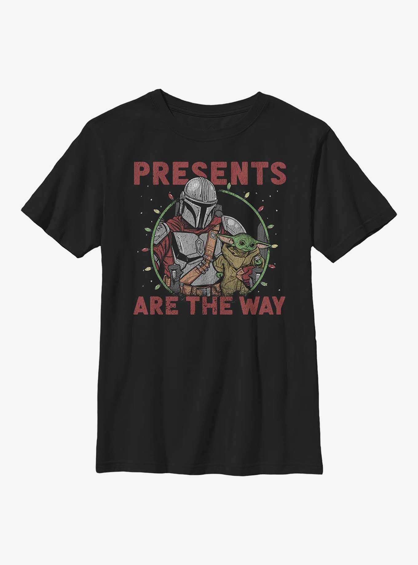 Star Wars The Mandalorian Presents Are The Way Presents Are The Way Youth T-Shirt, BLACK, hi-res