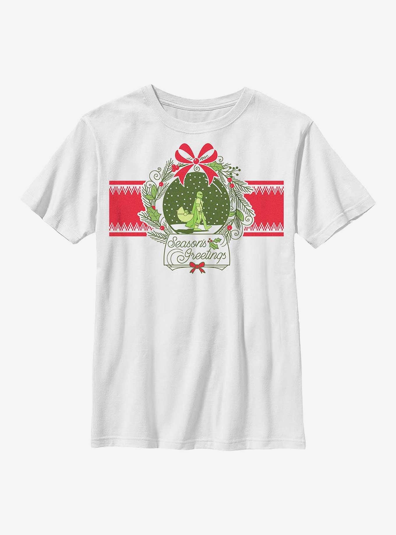 Star Wars The Mandalorian Snow Globe Season's Greetings Youth T-Shirt, , hi-res