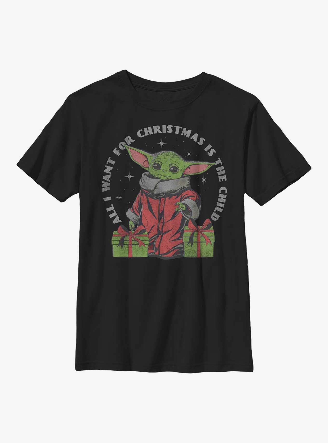 Star Wars The Mandalorian The Child Present Youth T-Shirt, BLACK, hi-res