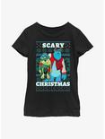 Disney Pixar Monsters, Inc. Scary Christmas Youth Girls T-Shirt, BLACK, hi-res