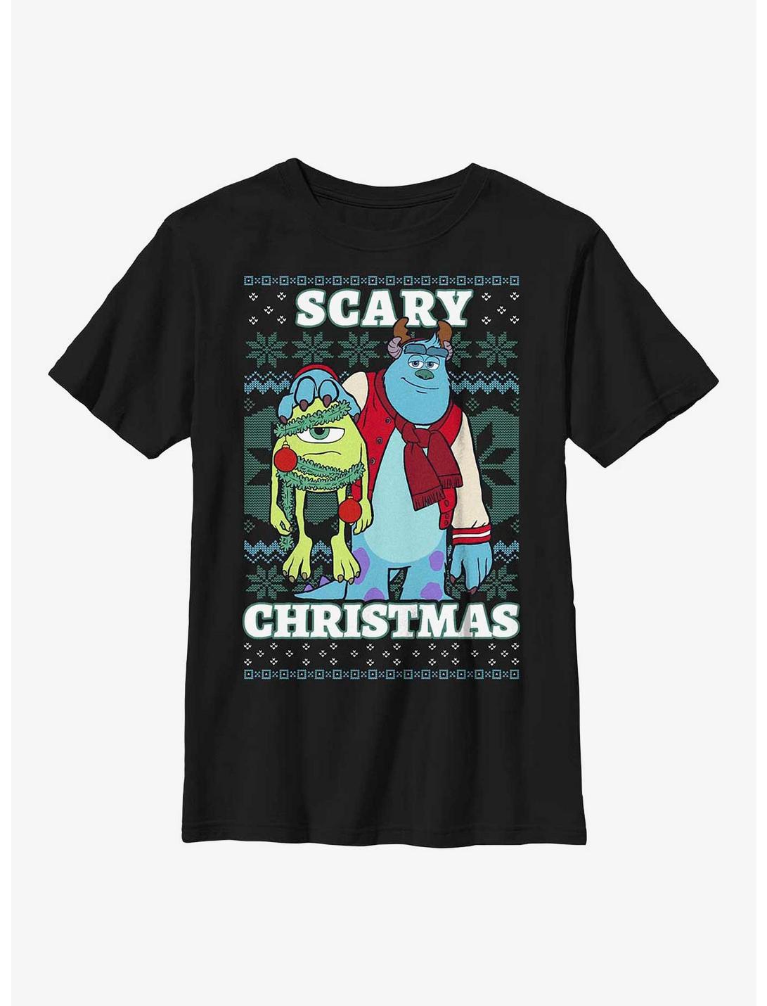 Disney Pixar Monsters, Inc. Scary Christmas Youth T-Shirt, BLACK, hi-res