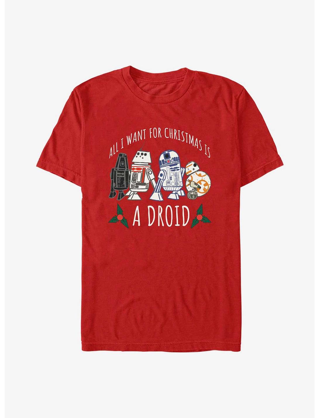 Star Wars Want For Christmas Is A Droid T-Shirt, RED, hi-res