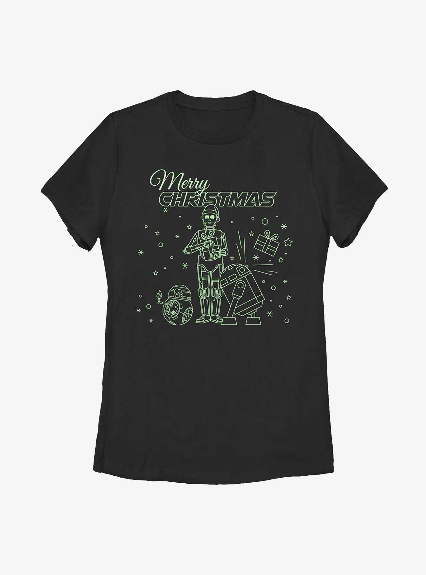 Star Wars Droid Christmas Wish Womens T-Shirt, BLACK, hi-res