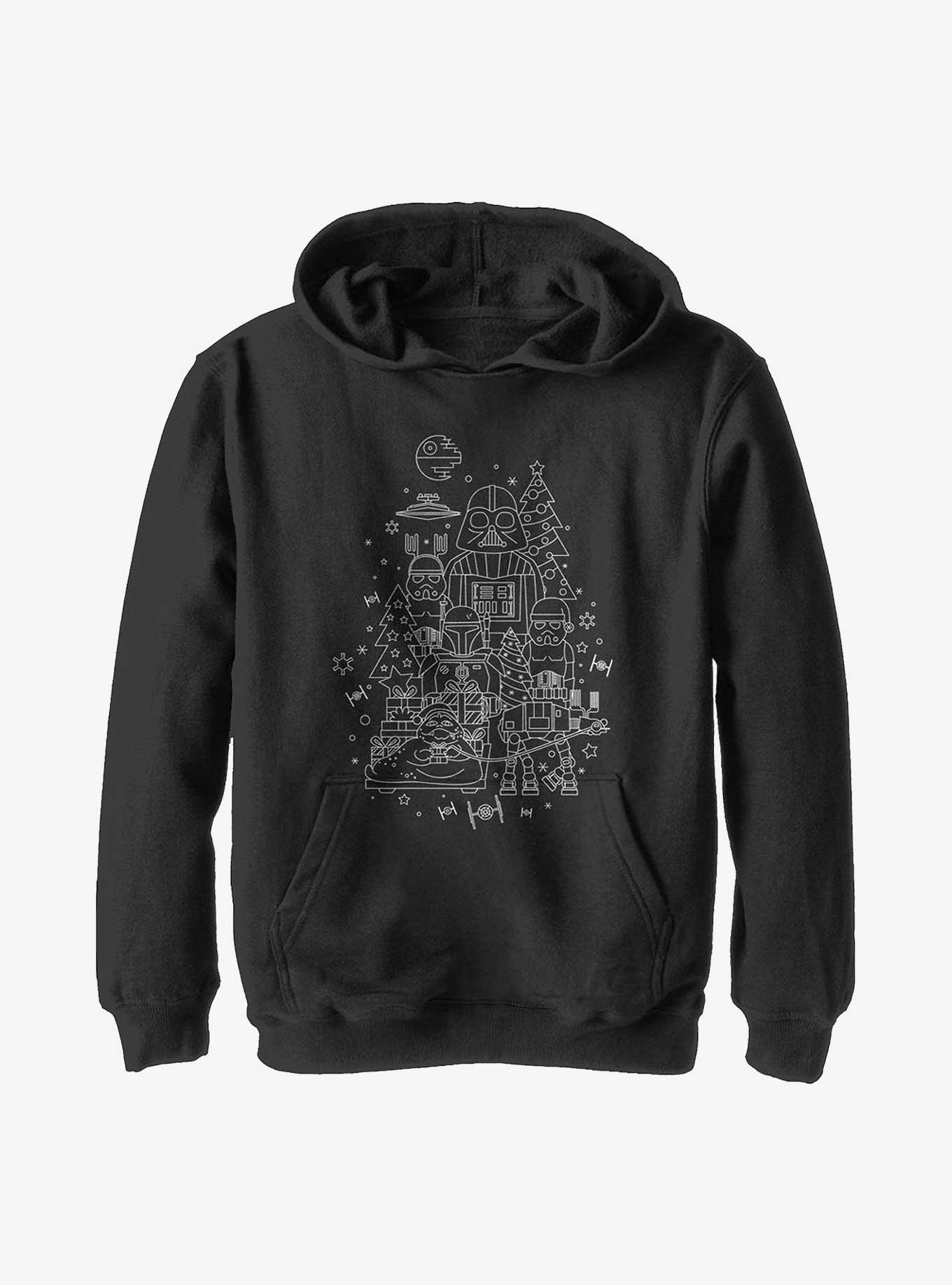 Star Wars Dark Side Monoline Christmas Youth Hoodie, , hi-res