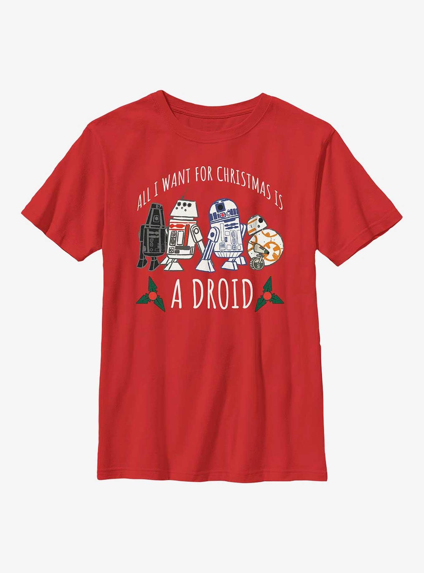 Star Wars Want For Christmas Is A Droid Youth T-Shirt, , hi-res