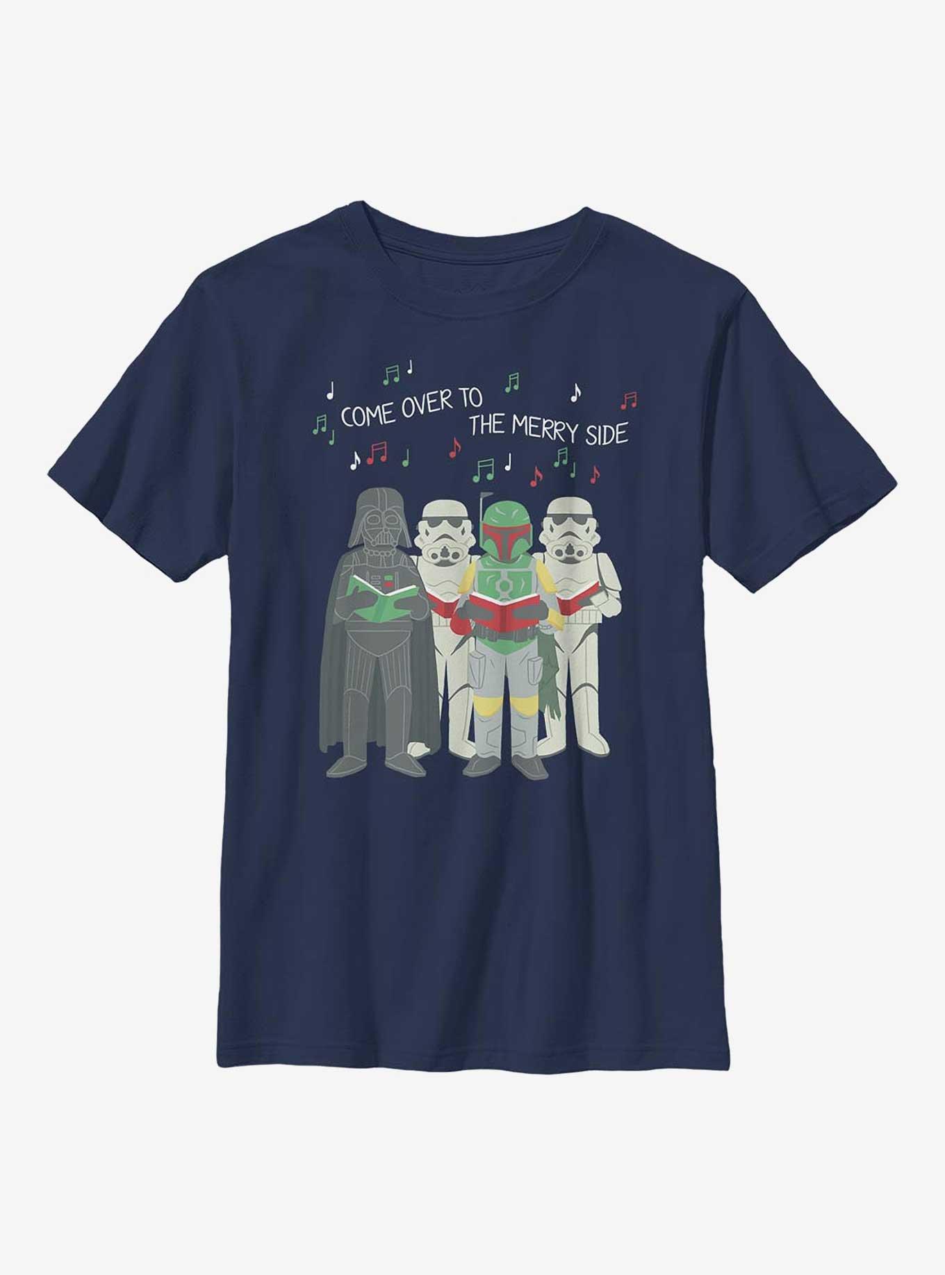 Star Wars Dark Side Carols Youth T-Shirt, NAVY, hi-res