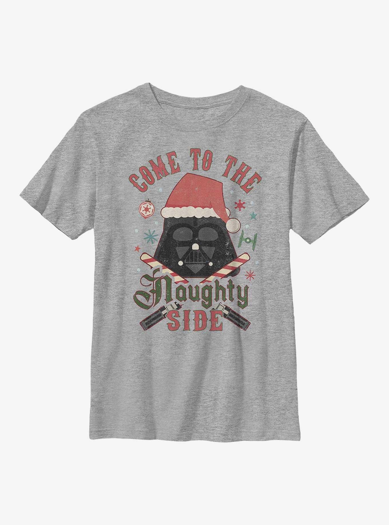 Star Wars Come To The Naughty Side Youth T-Shirt, ATH HTR, hi-res