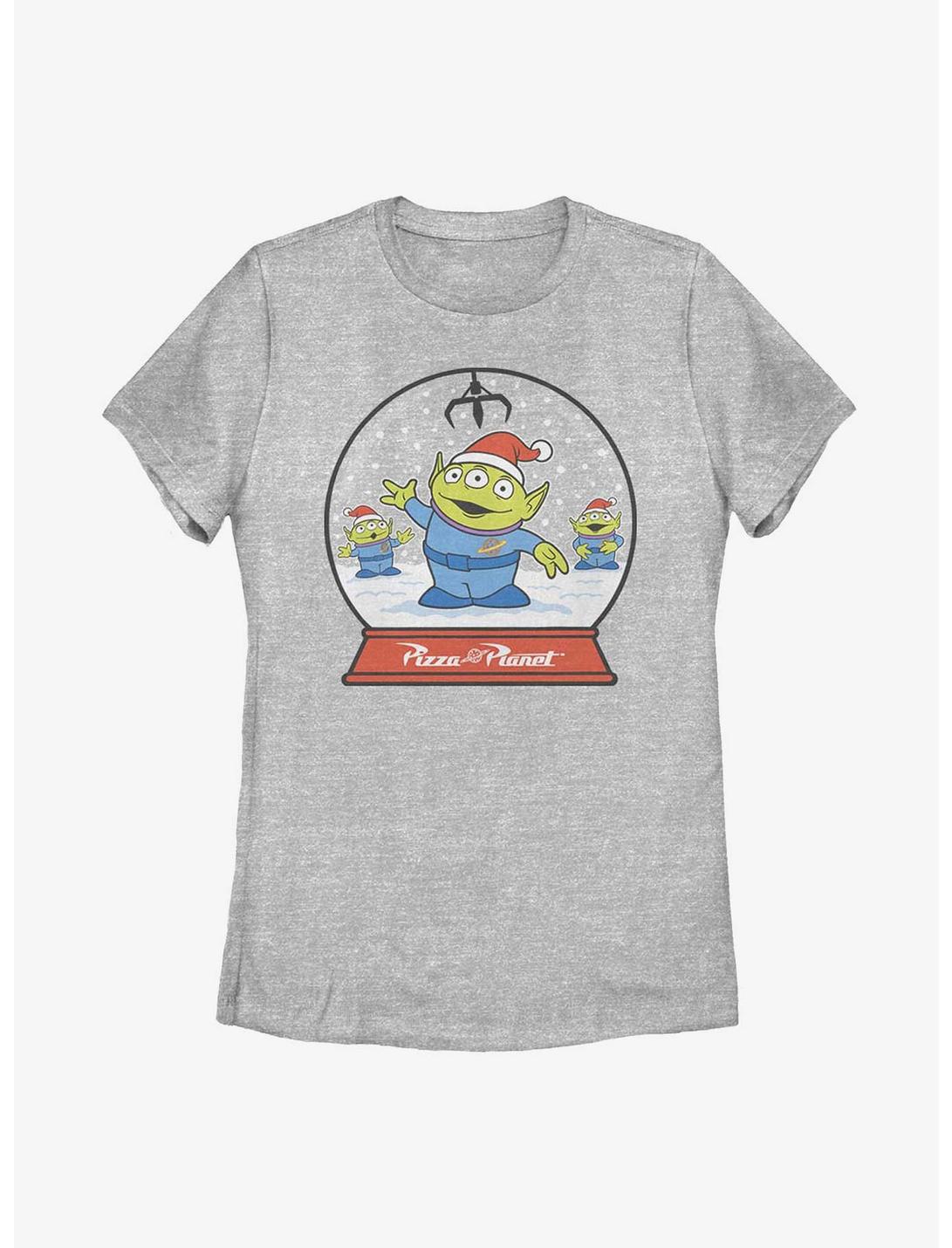 Disney Pixar Toy Story Pizza Planet Aliens Snow Globe Womens T-Shirt, ATH HTR, hi-res