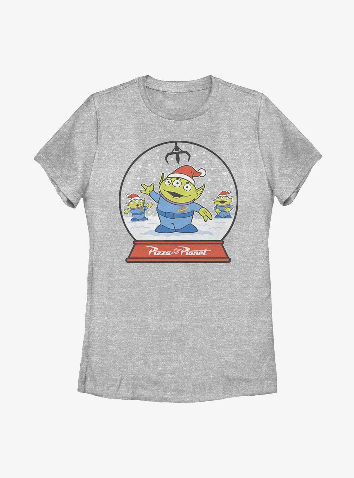 Disney Pixar Toy Story Pizza Planet Aliens Snow Globe Womens T-Shirt, , hi-res