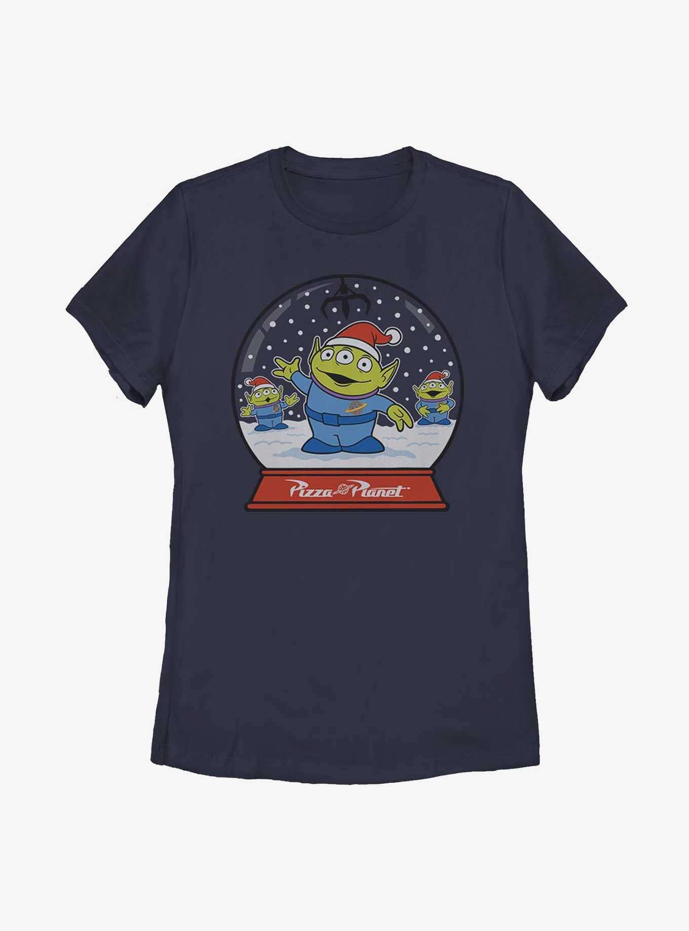 Disney Pixar Toy Story Pizza Planet Aliens Snow Globe Womens T-Shirt, , hi-res