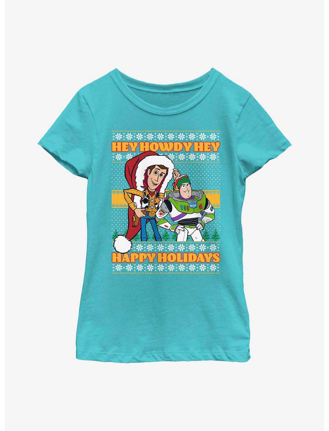 Disney Pixar Toy Story Howdy Holidays Youth Girls T-Shirt, TAHI BLUE, hi-res