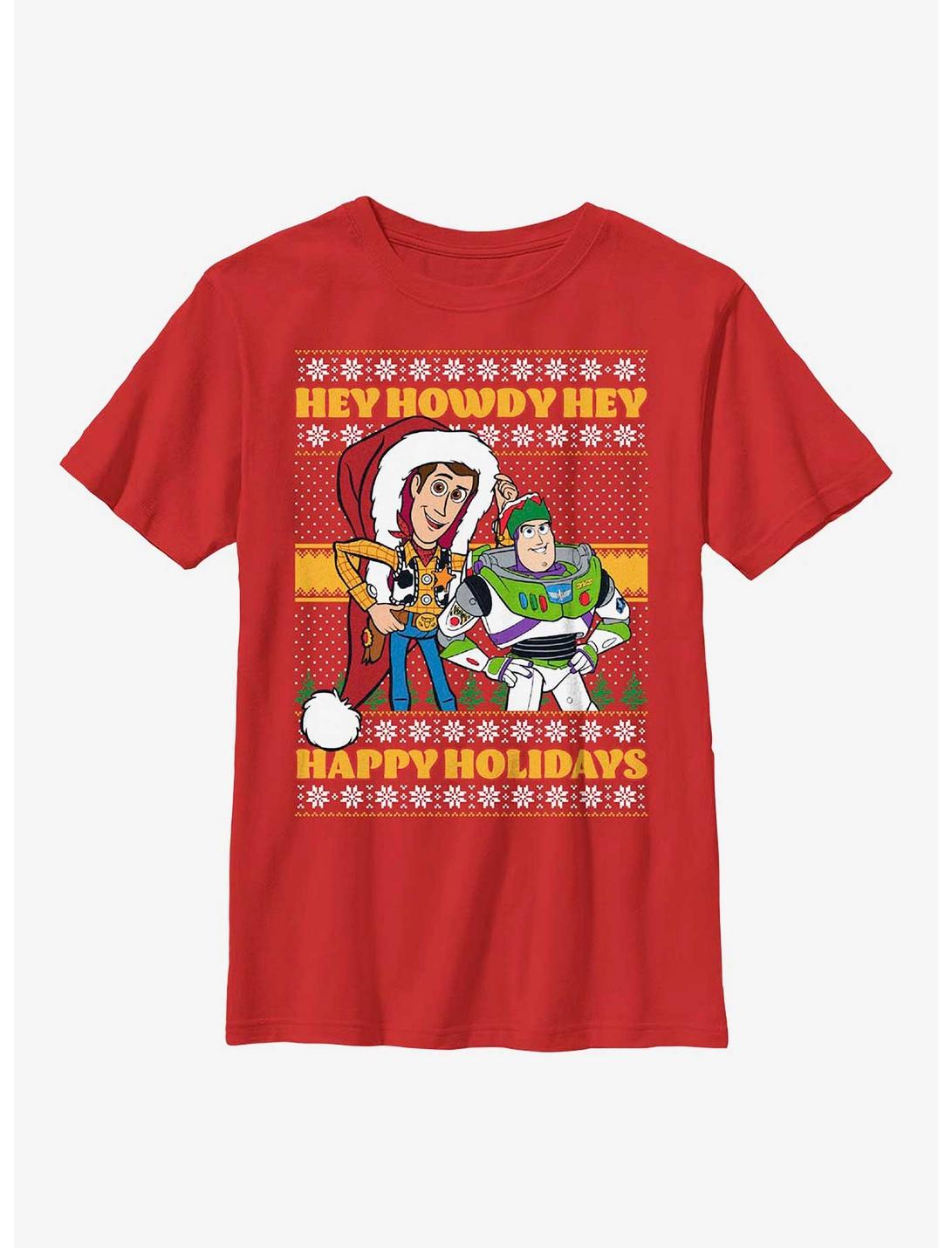 Disney Pixar Toy Story Howdy Holidays Youth T-Shirt, RED, hi-res