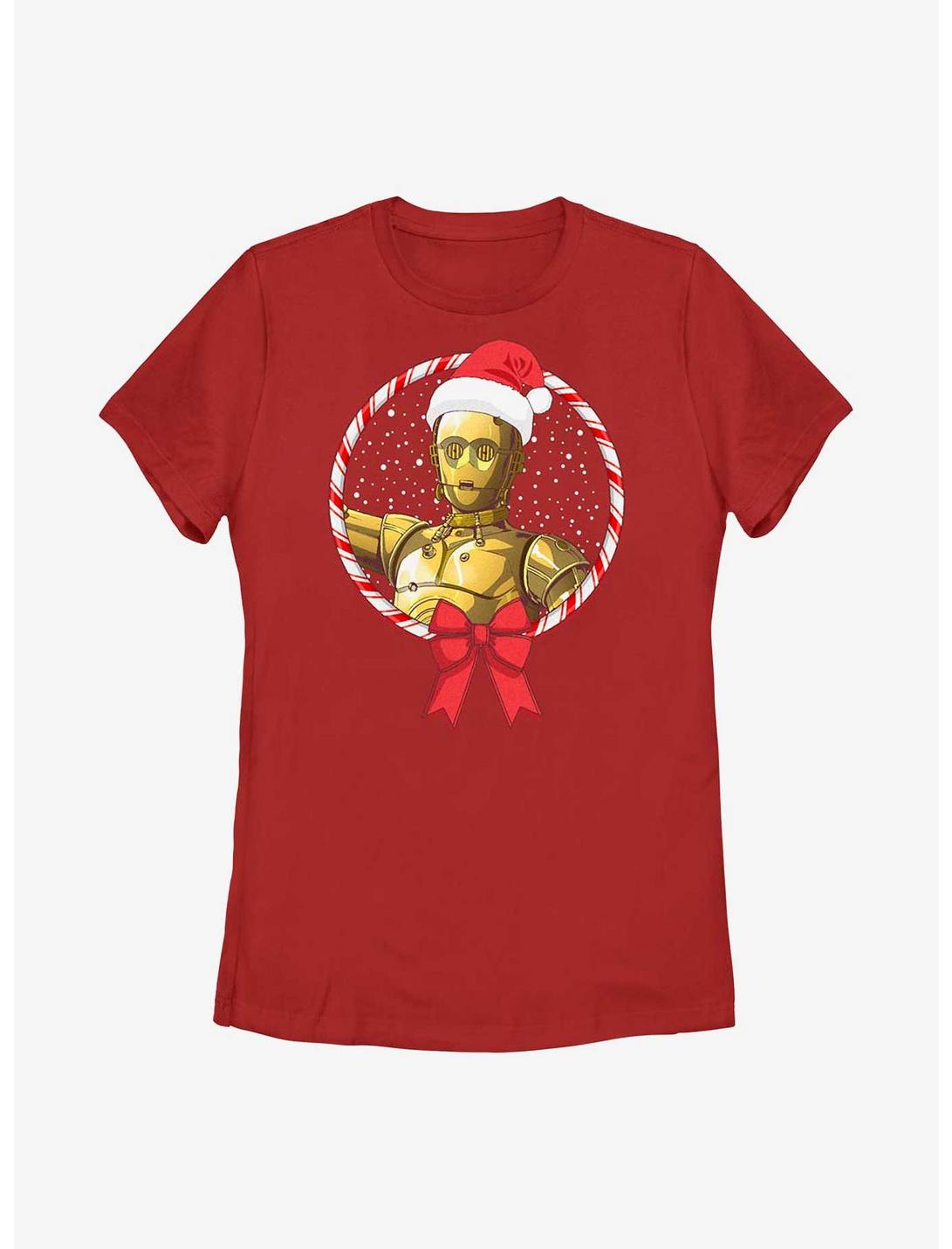 Star Wars CP-30 Candy Cane Womens T-Shirt, RED, hi-res