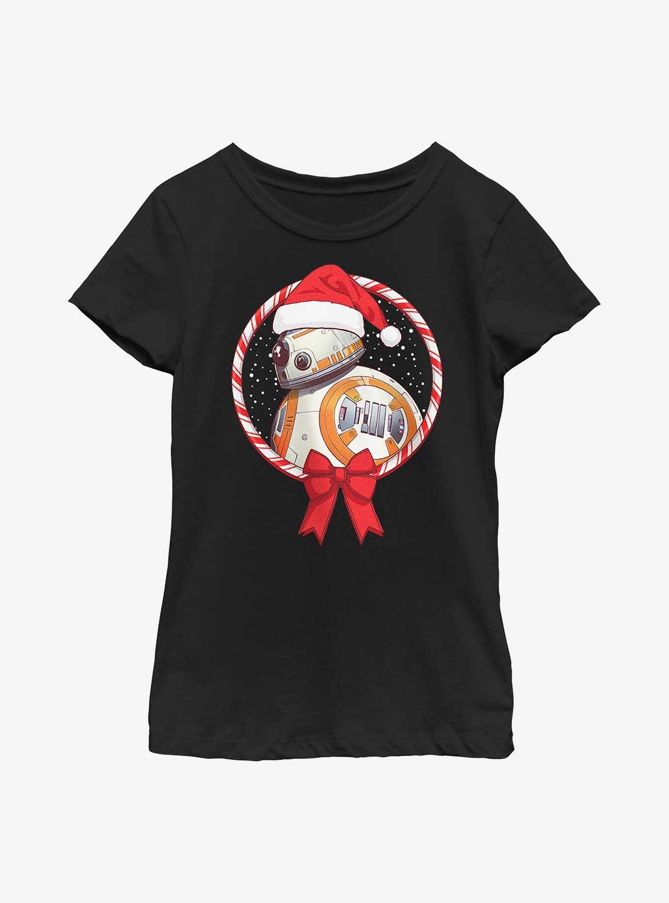 Star Wars BB-8 Candy Cane Youth Girls T-Shirt, BLACK, hi-res