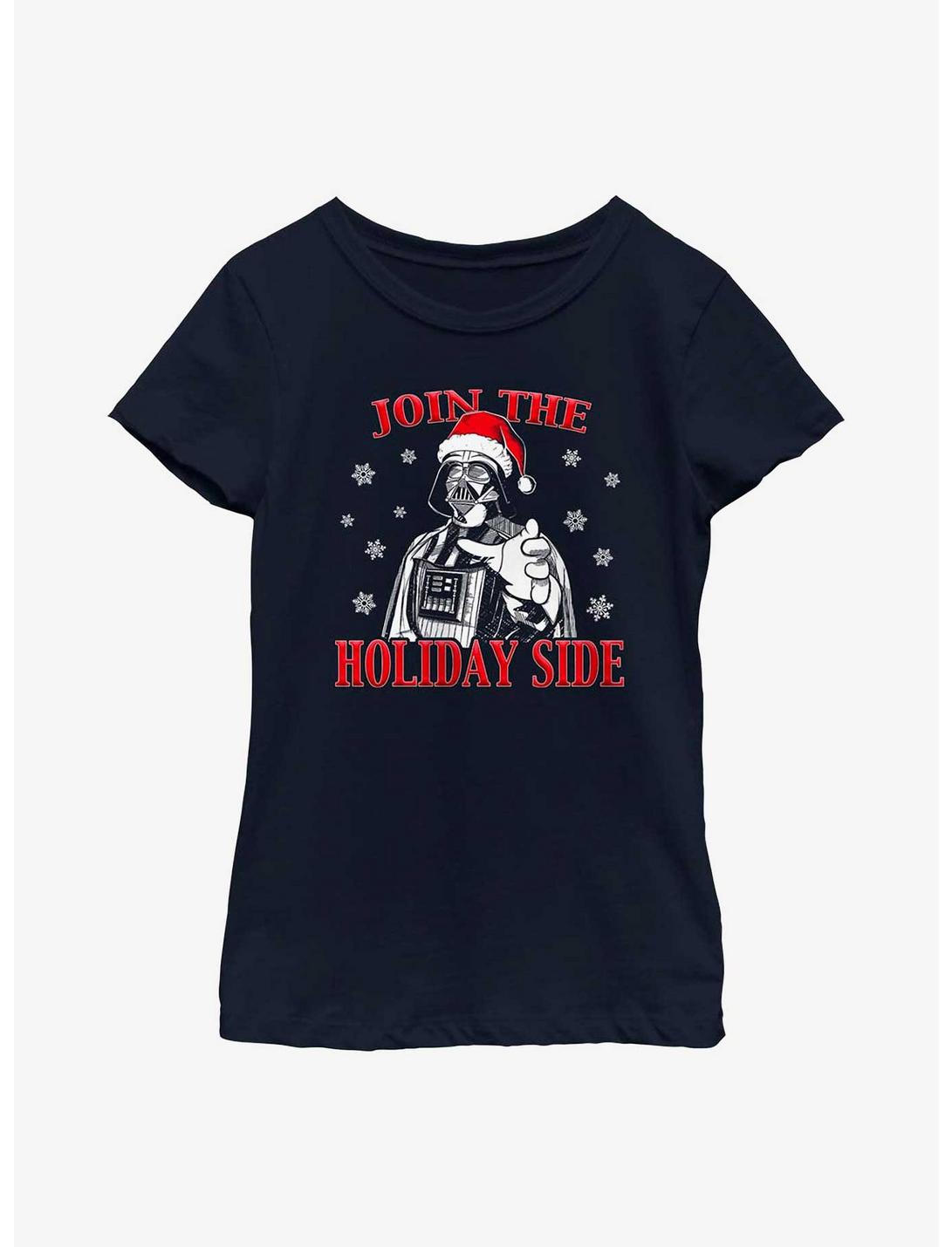 Star Wars Join The Holiday Side Youth Girls T-Shirt, NAVY, hi-res