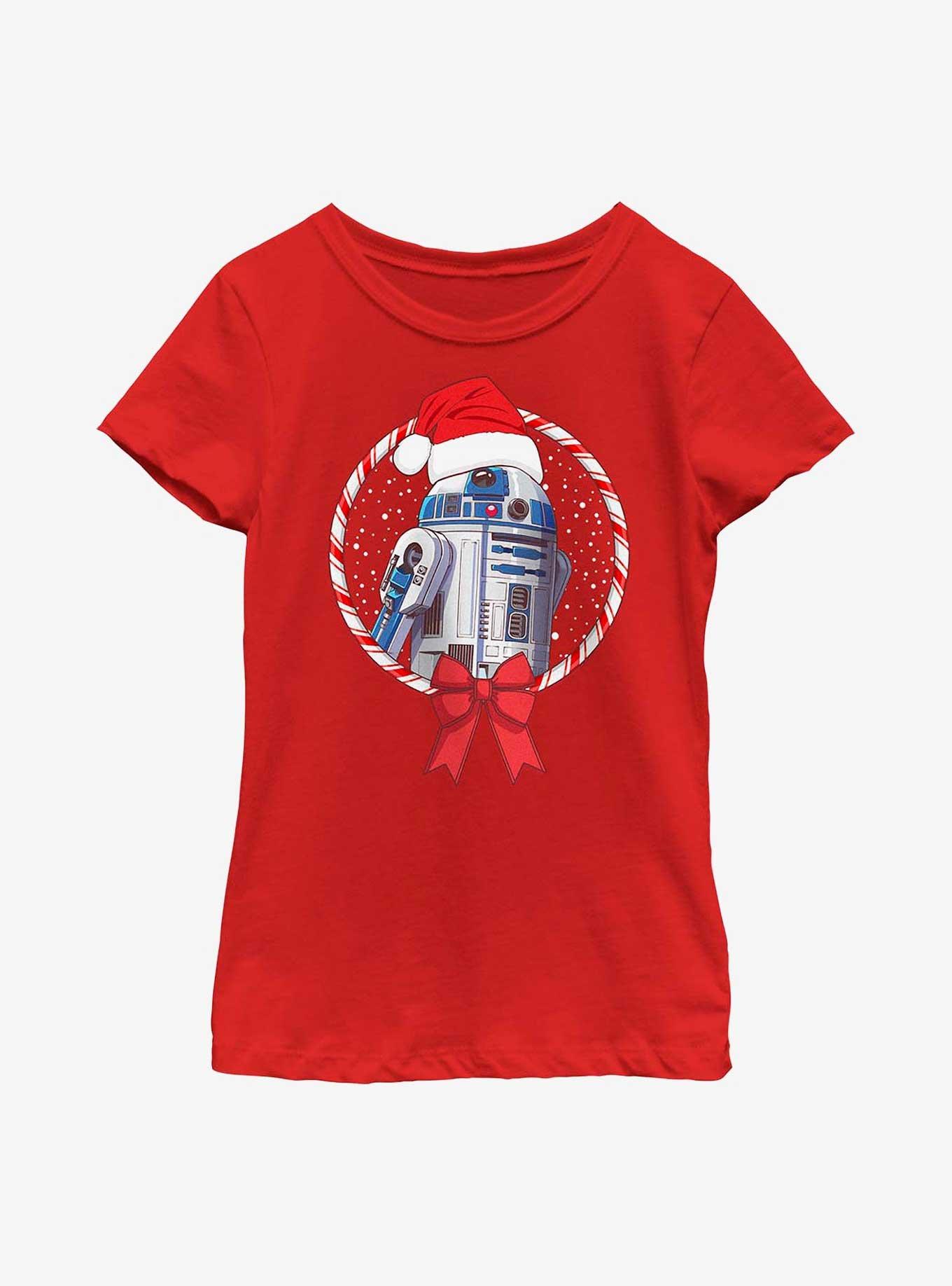Star Wars R2-D2 Candy Cane Youth Girls T-Shirt, RED, hi-res