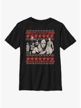 Star Wars Rebellion Ugly Sweater Pattern Youth T-Shirt, BLACK, hi-res