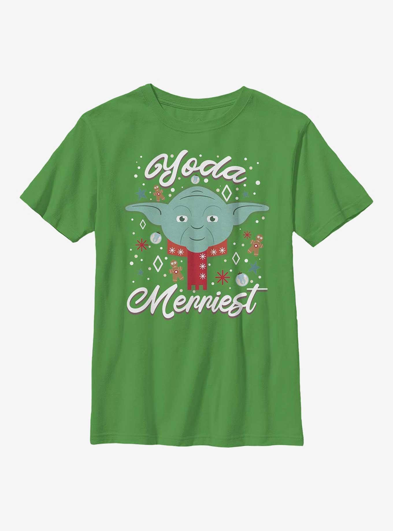 Star Wars Yoda Merriest Youth T-Shirt, KELLY, hi-res view 1