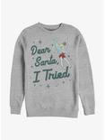 Disney Tinkerbell Dear Santa, I Tried Sweatshirt, ATH HTR, hi-res