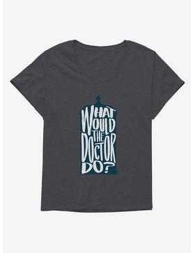 Doctor Who What Would The Doctor Do Girls T-Shirt Plus Size, CHARCOAL HEATHER, hi-res