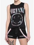 Nirvana Logo Girls Crop Muscle Top, BLACK, hi-res