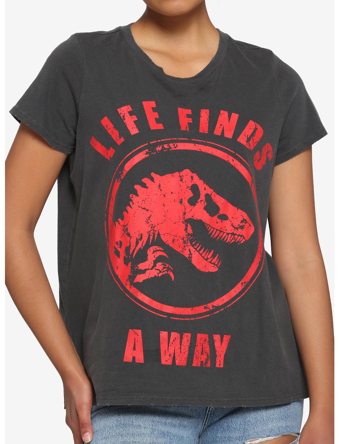 Her Universe Jurassic World Life Finds A Way Boyfriend Fit T-Shirt, MULTI, hi-res