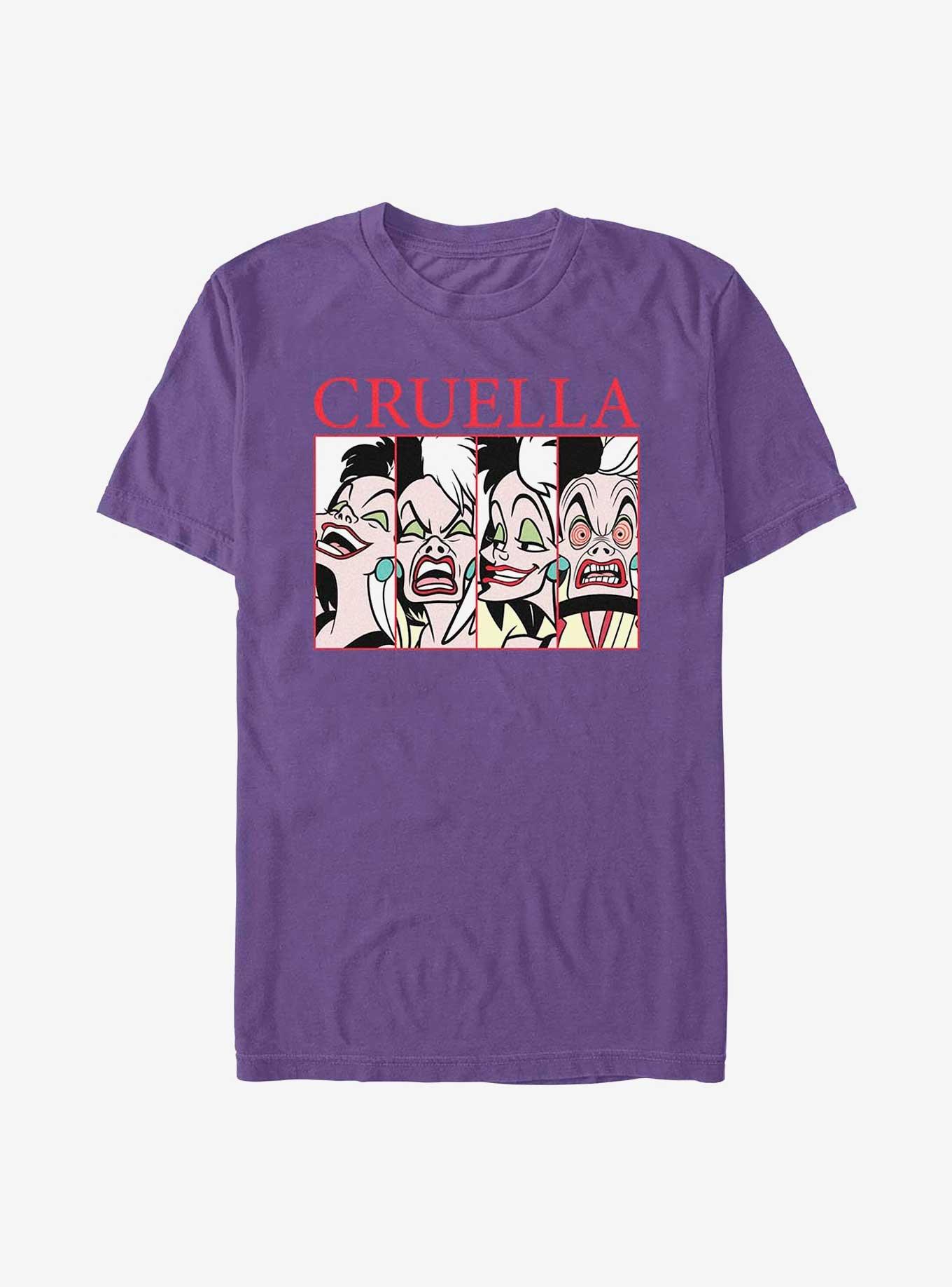 Disney 101 Dalmatians Cruella Expressions T-Shirt, PURPLE, hi-res