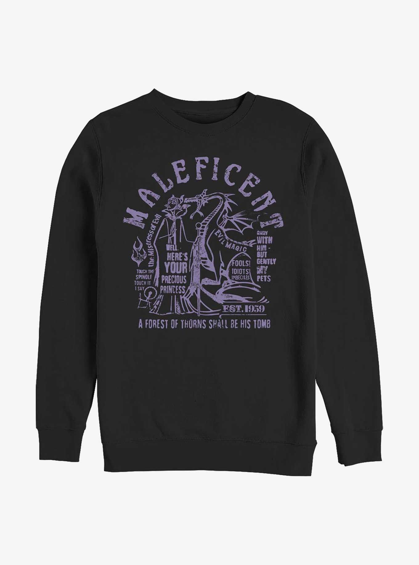 Disney Sleeping Beauty Maleficent Verbiage Sweatshirt, BLACK, hi-res