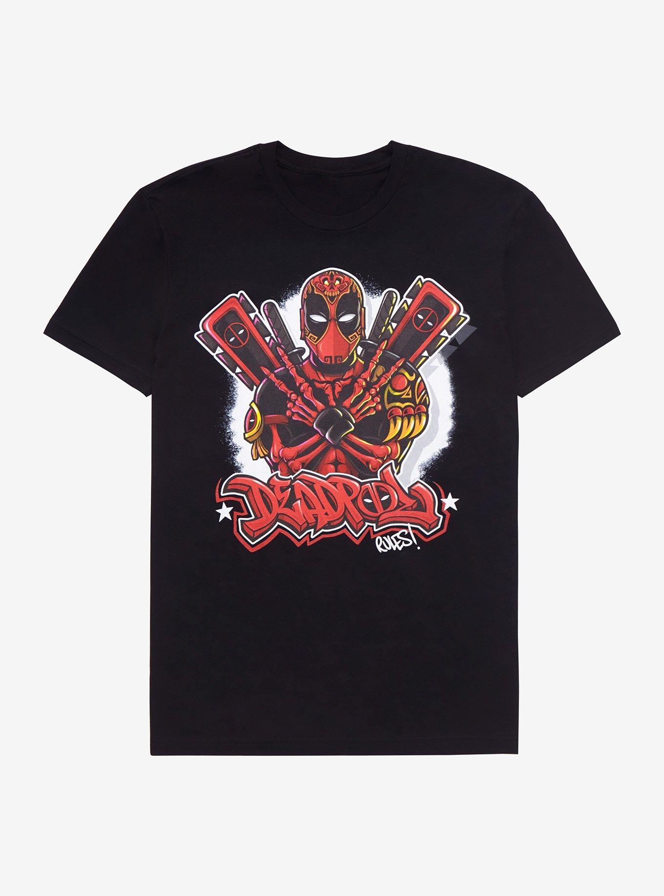 Marvel Deadpool X Urban Aztec T-Shirt, BLACK, hi-res