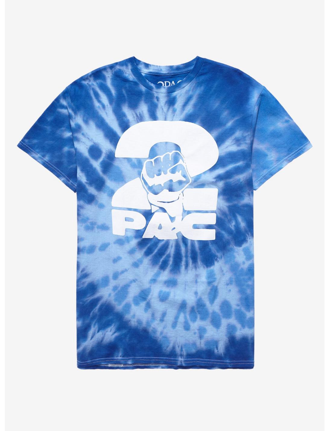 Tupac Fist Blue Tie-Dye Girls T-Shirt, MULTI, hi-res