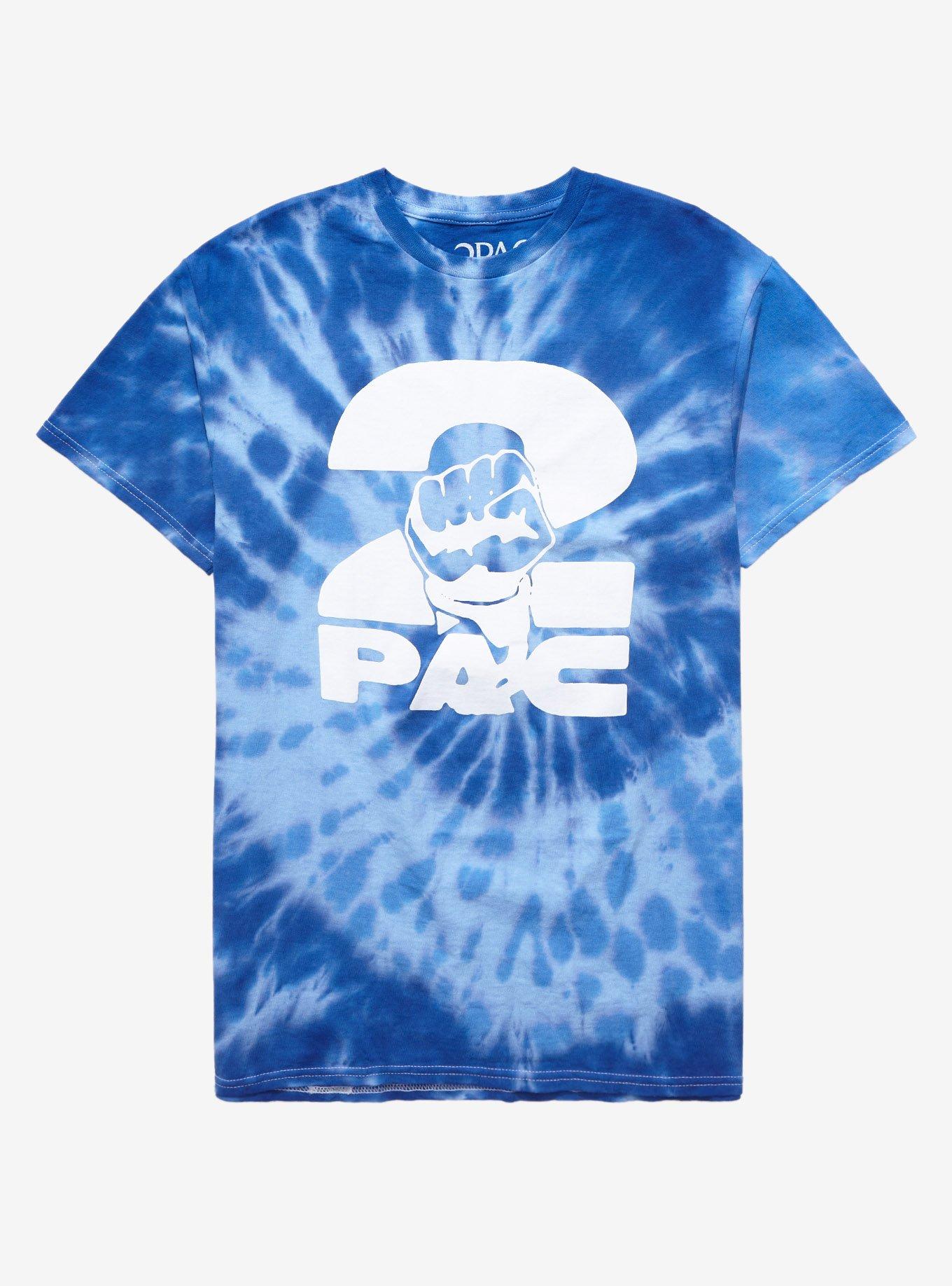 Tupac Fist Blue Tie-Dye Girls T-Shirt, MULTI, hi-res