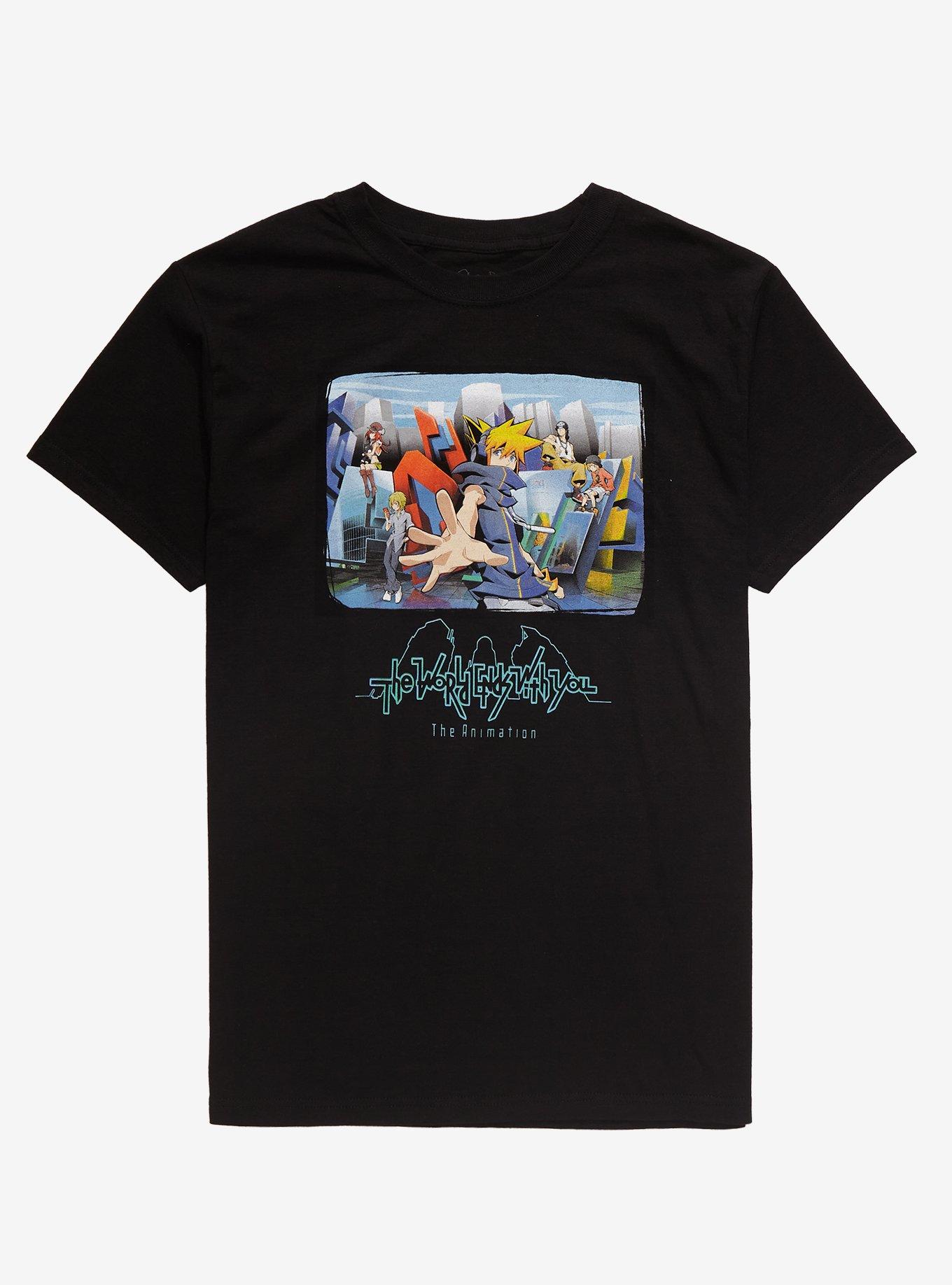 The World Ends With You The Animation Group T-Shirt, BLACK, hi-res