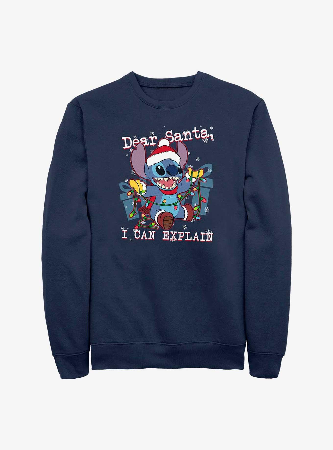 Disney Lilo And Stitch Dear Santa Sweatshirt, NAVY, hi-res