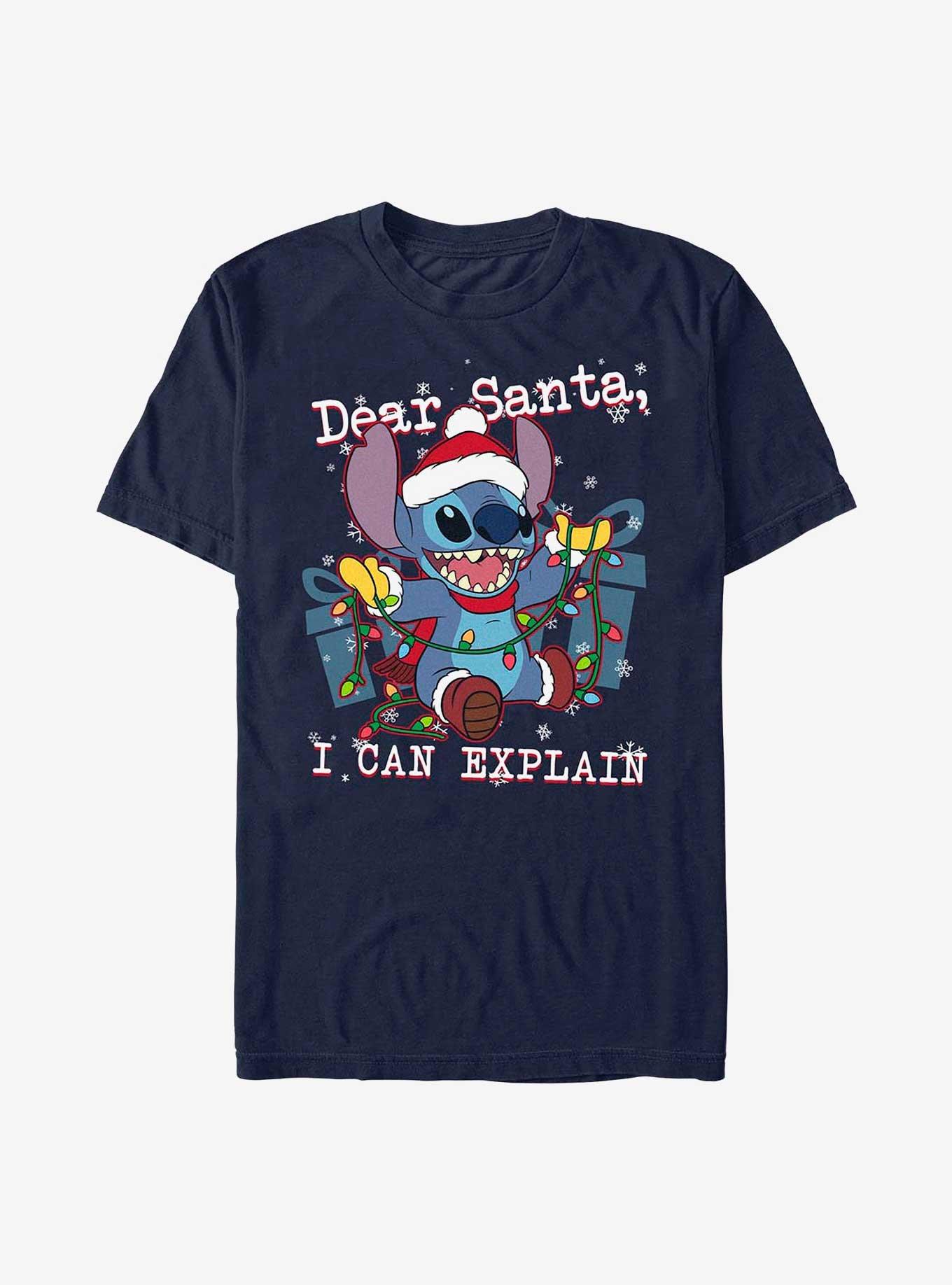 Disney Lilo And Stitch Dear Santa T-Shirt, NAVY, hi-res