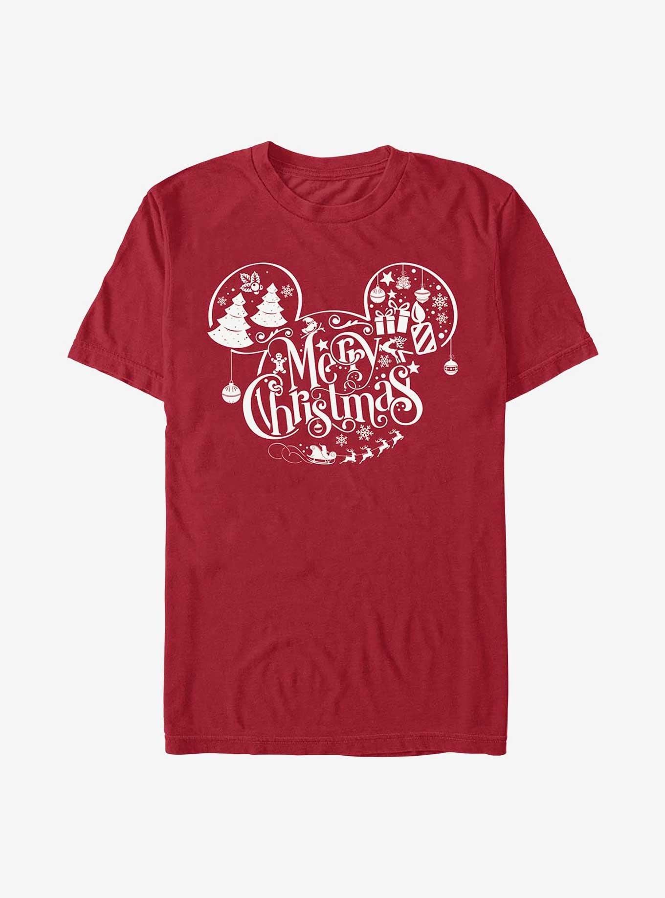 Disney Mickey Mouse Holiday Ears Fill T-Shirt, CARDINAL, hi-res