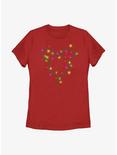 Disney Mickey Mouse Christmas Light Strand Womens T-Shirt, RED, hi-res