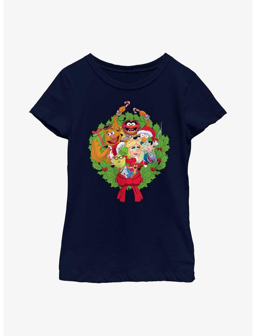 Disney The Muppets Group Wreath Youth Girls T-Shirt, ATH HTR, hi-res