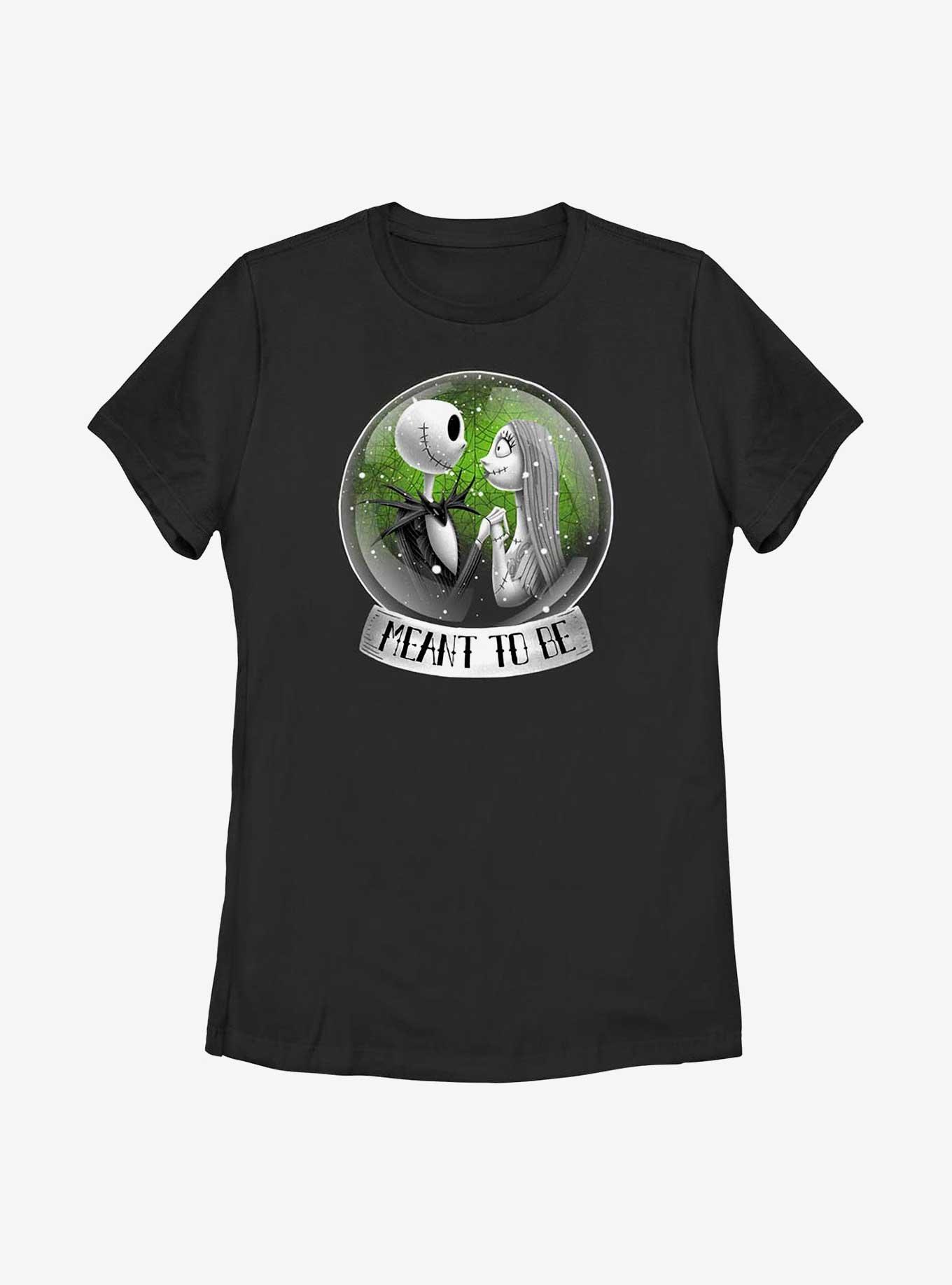 The Nightmare Before Christmas Jack & Sally Snow Globe Womens T-Shirt, BLACK, hi-res