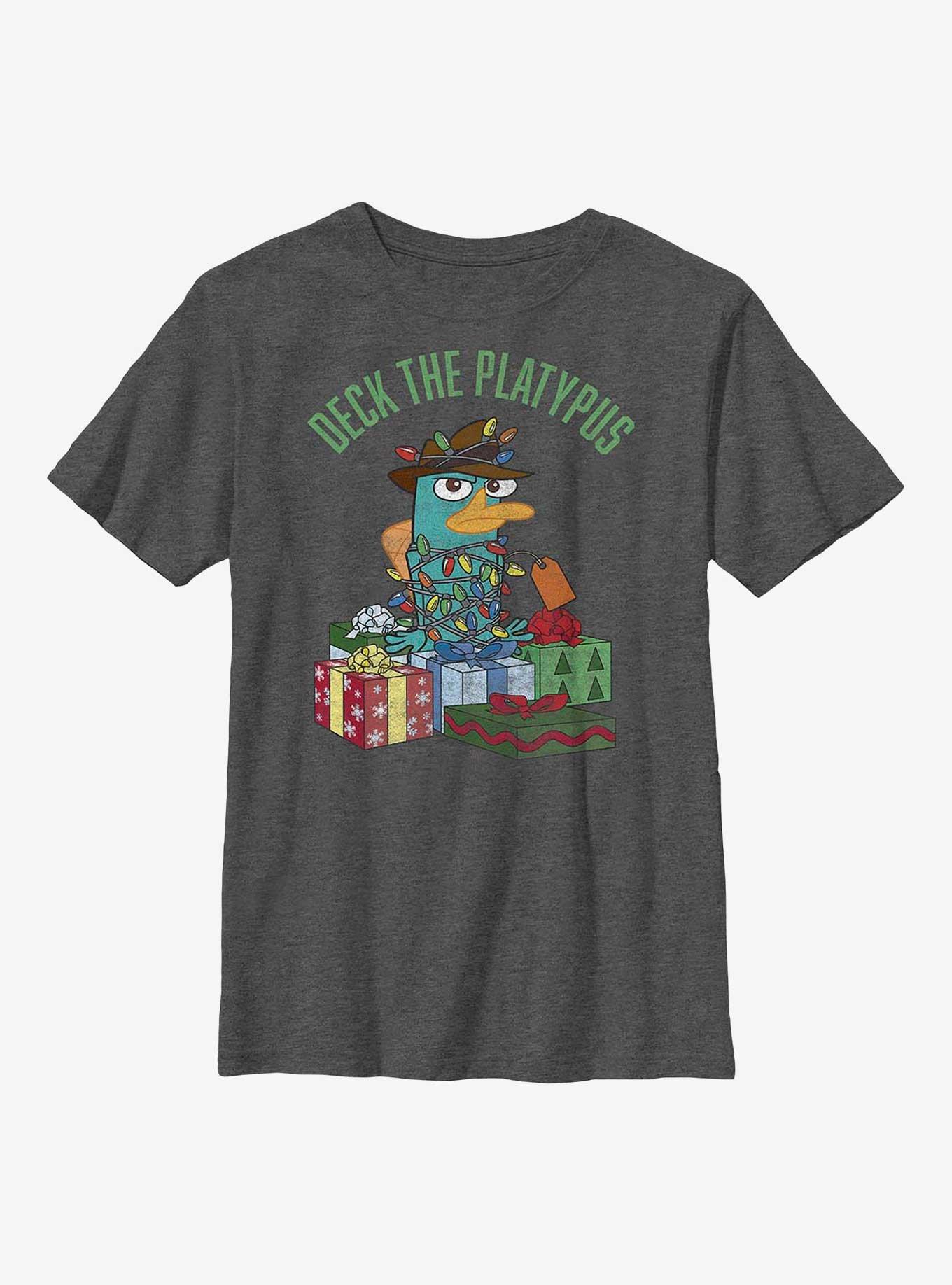 Disney Phineas And Ferb Deck The Platypus Youth T-Shirt, CHAR HTR, hi-res