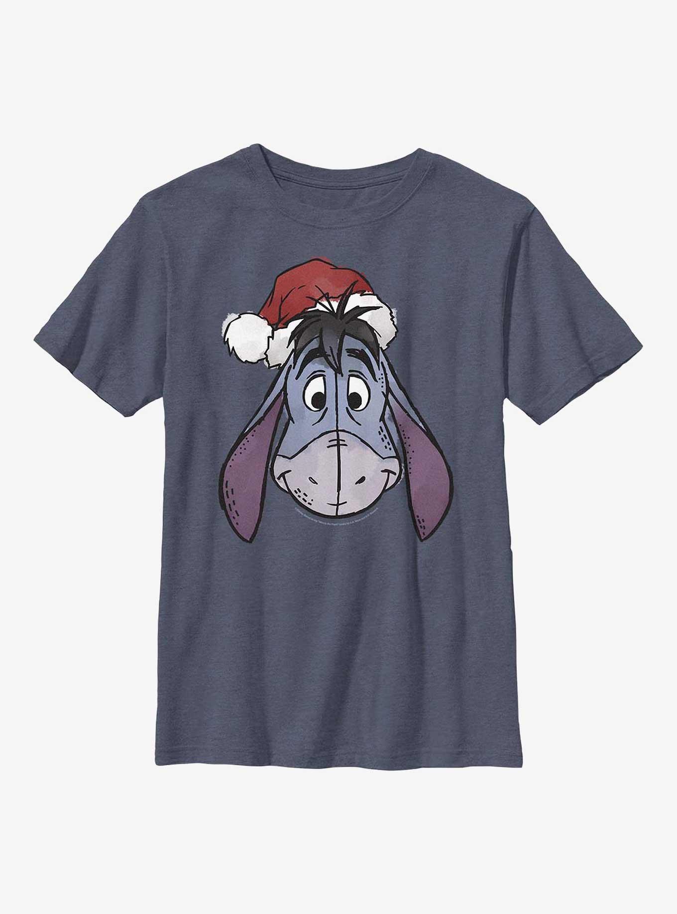 Disney Winnie The Pooh Santa Eeyore Youth T-Shirt, NAVY HTR, hi-res